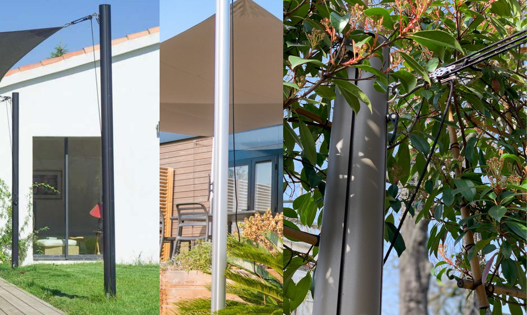 Mât réglable pour voile d'ombrage